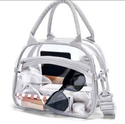 Clear PVC Tote Bag with Crossbody Strap