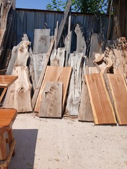 Raw Wood Slabs and Lumber Lot
