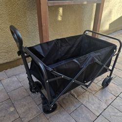 Folding Cart, Large Capacity Camper Suitable for Yard
Shoppina/ Sports/ Outdoor/ Gardening Equipment Handling,
Black Multifunctional Utilitv Cart