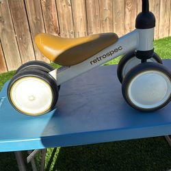 Retrospec Tan and white Balance Bike