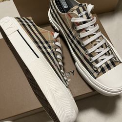 Burberry Check Cotton Sneakers 