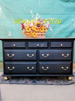 Matte black 7/drawer wood dresser