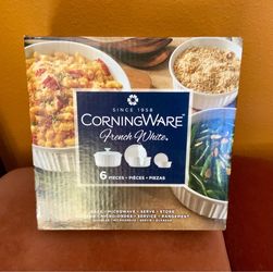 CORNING WARE, 6 PIECE BAKEWARE SET (30% OFF SALE)