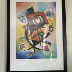 Rare Alfred Gockel Homage to Wassily Kandinsky Large Lithograph Framed Print