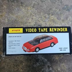 Video Tape Rewinder Blue Car With Original Box