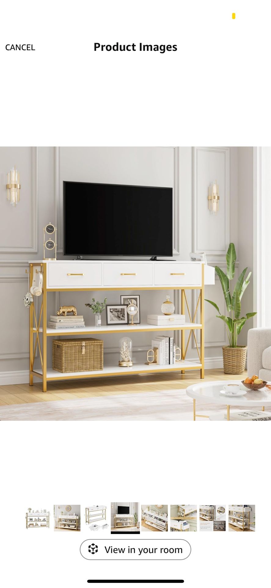 47.2 Inch Narrow Console Table White/Gold(Already Assembled, And Ready For Pick Up) Bremerton, Washington