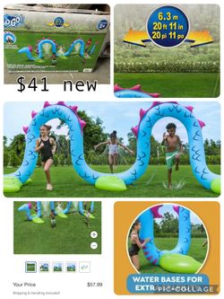 H2O Go! Giant Sea SERPENT Kids Inflatable Outdoor Yard Water Sprinkler