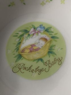 Rock A Bye Baby Porcelain (Ceramic China Dishware) Bowl By George Good, 1975 Made in Japan, Vintage 