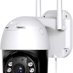 Security Camera Outdoor with 1080p Color NightVision, Motion Detection, Instant Alerts, IP66Weatherproof, Works with Alexa, RemoteMonitoring, 2.4GHz W