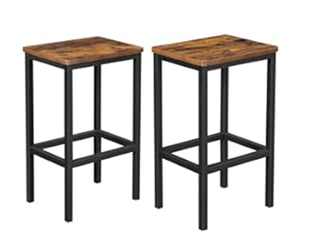 Homy Casa Kilby Vintage 2PCS Vintage Bar Stools for Kitchen and Dining Room