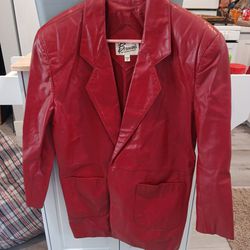 Red Leather Blazer