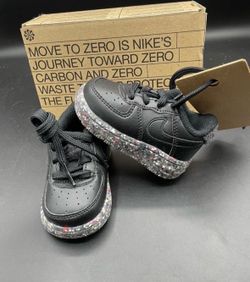 New Nike TODDLER Size 3c Force 1 KSA TD Black Metallic Silver Shoes