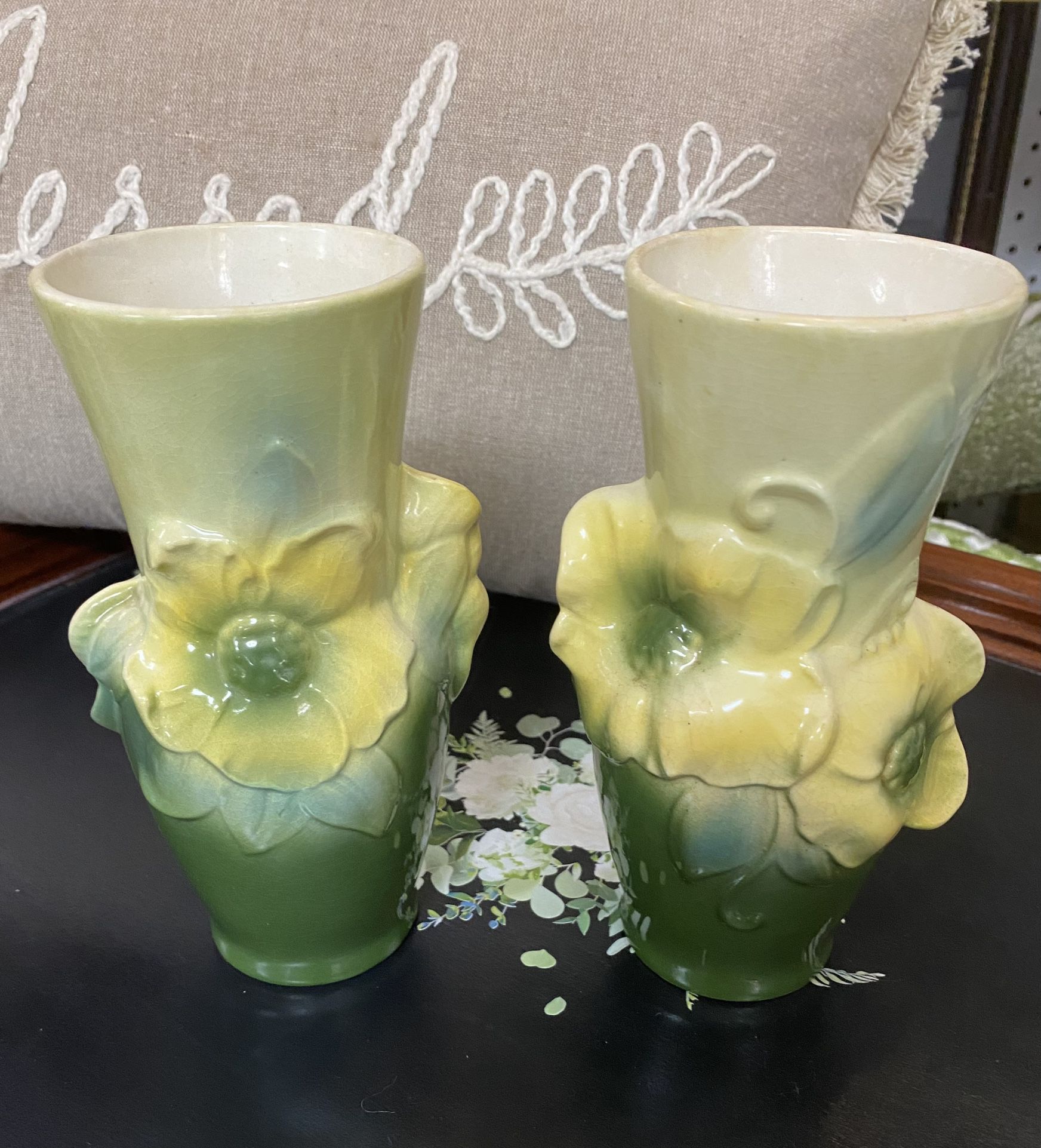 Mid-Century Royal Copley Daffodil Vases From 1950s