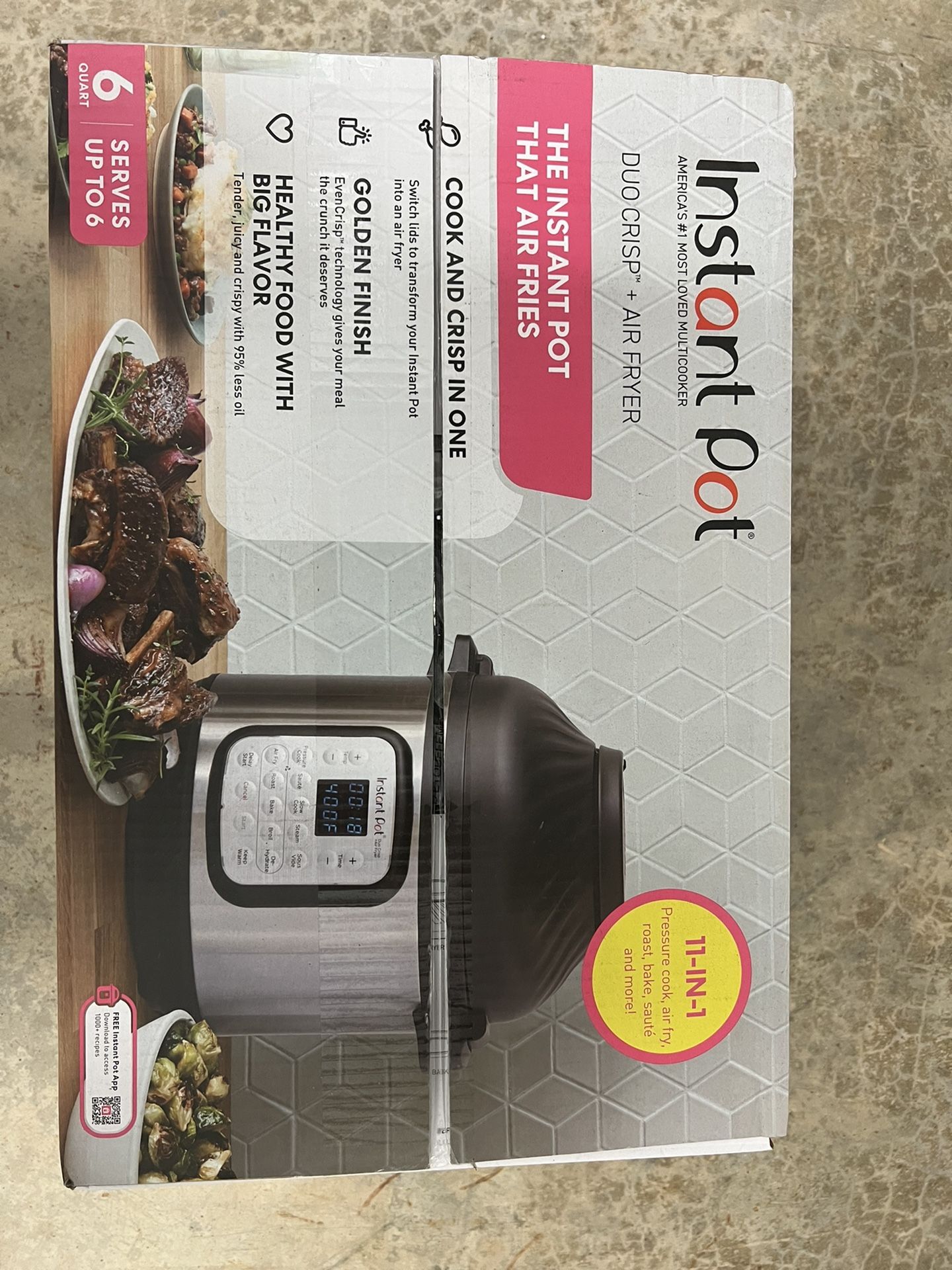 Instant Pot Duo Crisp XL 6qt 11-in-1 Air Fryer & Pressure Cooker