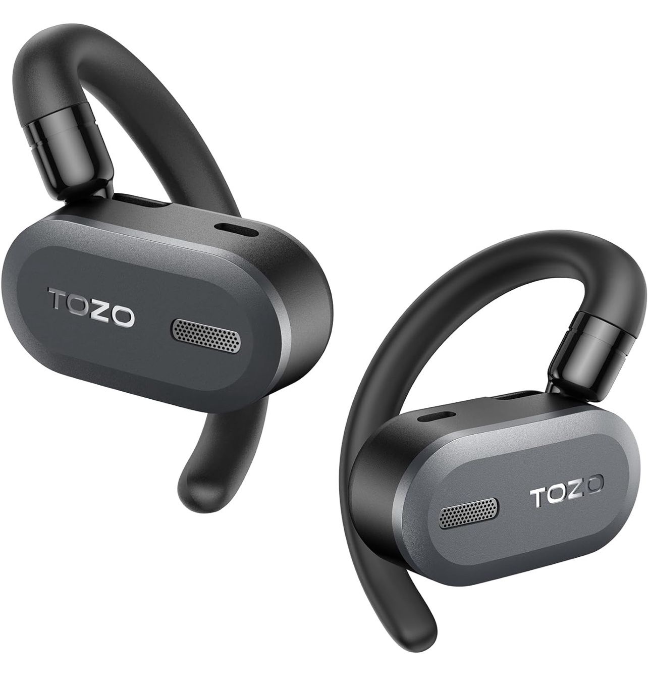 TOZO O2 True Open Ear Wireless Headphones Lightweight with Multi-Angle Adjustment, Bluetooth 5.3 Earbuds with Dual-Axis Design for Long-Lasting Comfor
