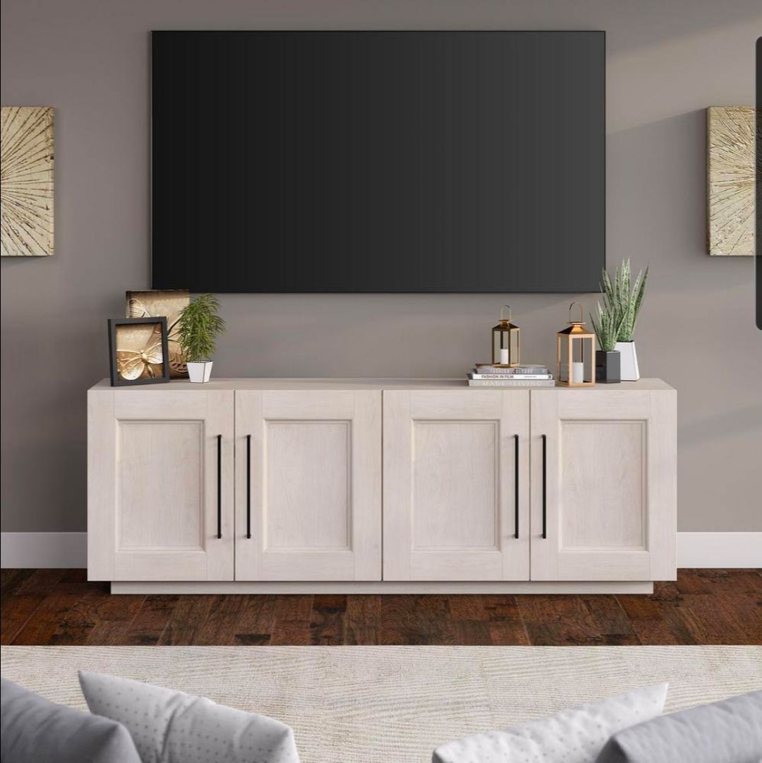 68 in. Off white Grain TV Stand