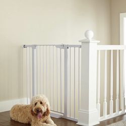 Cumbor 36" Extra Tall Baby Gate for Dogs and Kids with Wide 2-Way Door, 29.7"- 46" Width Auto Close 