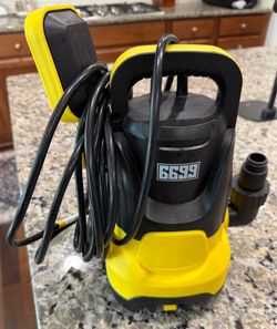 6699 1/4 HP Portable Submersible Sump Pump – 2,000 GPH