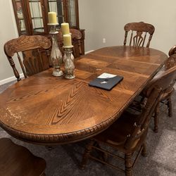 Wooden Kitchen Table With Six Chairs
