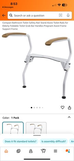  Compact Bathroom Toilet Safety Rail Stand Alone Toilet Rails for Elderly Foldable Toilet Grab Bar Handles Pregnant Assist Frame Support Frame