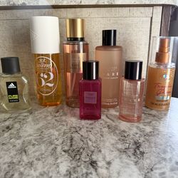 perfume, deodorant, shampoo and conditioner, razors