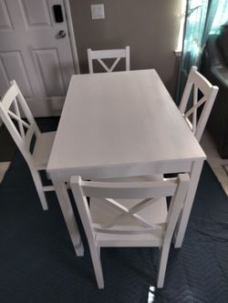 White Real Wood Dining set