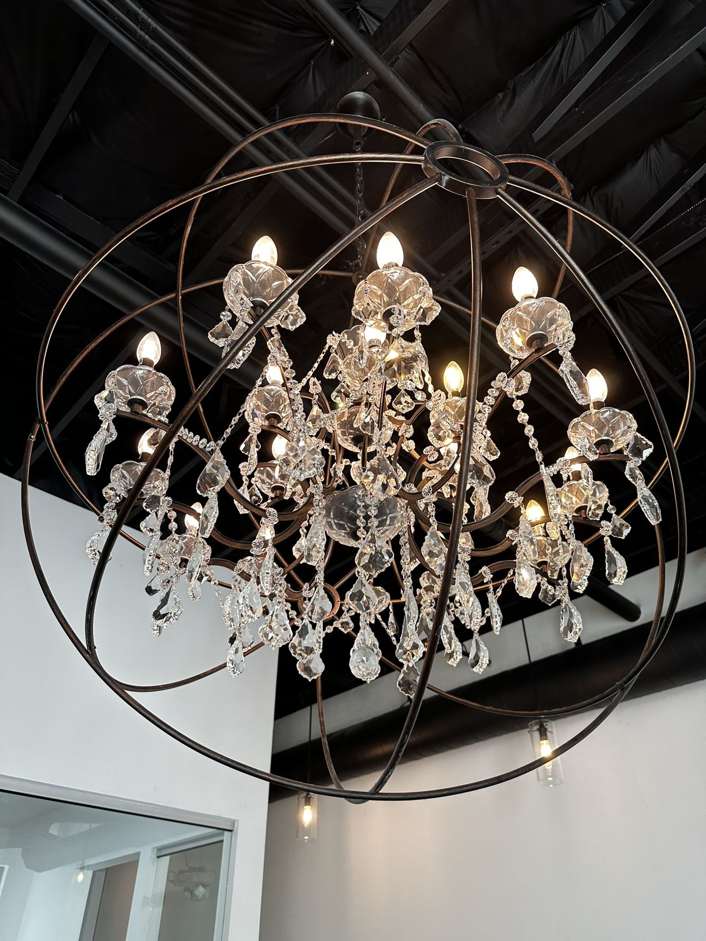 RESTORATION HARDWARE FOUCAULT'S ORB CRYSTAL CHANDELIER 60"
