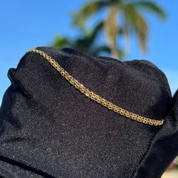 18k solid yellow gold 10 inches anklet bracelet