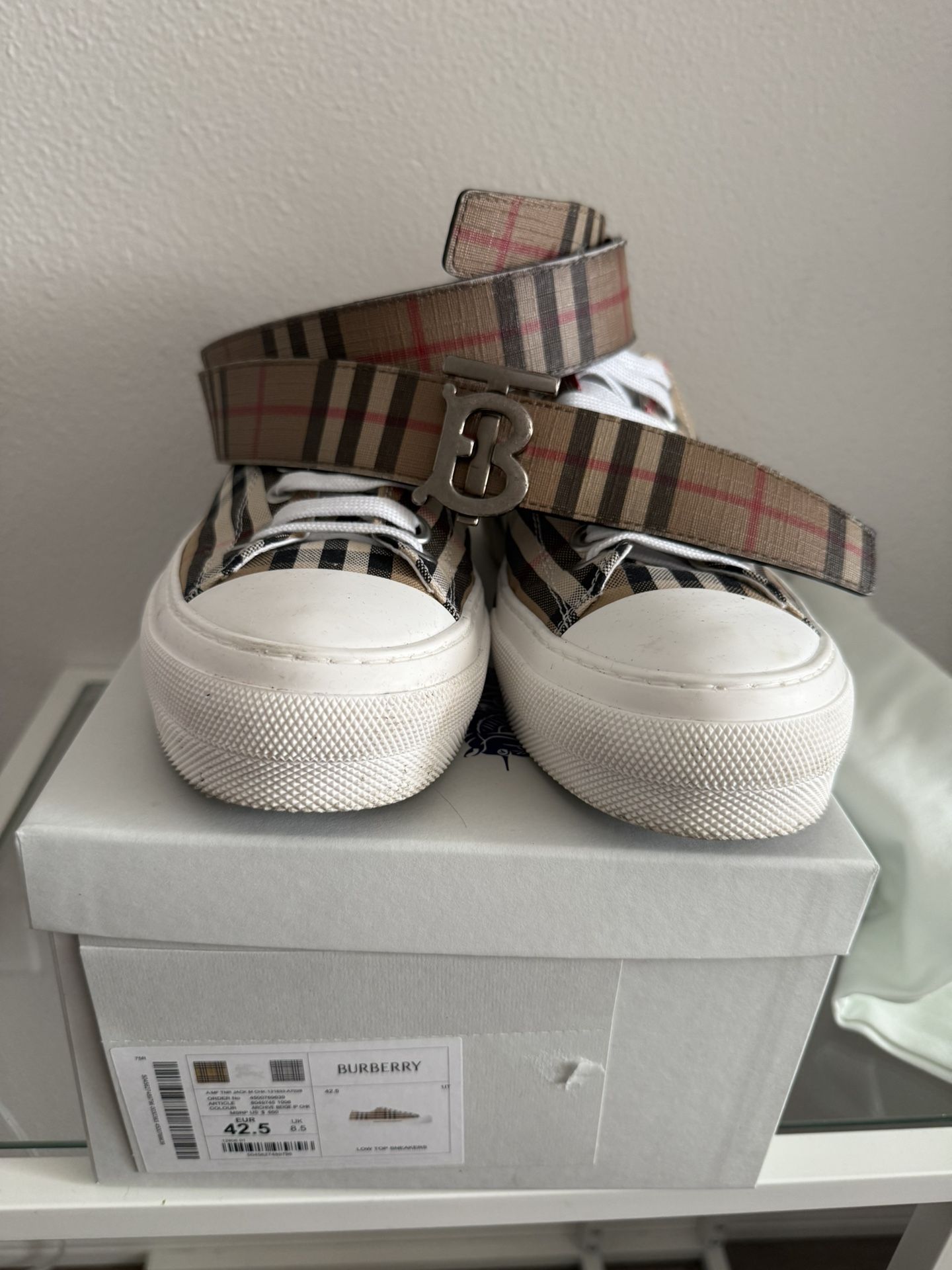 BURBERRY SHOES AND BELT