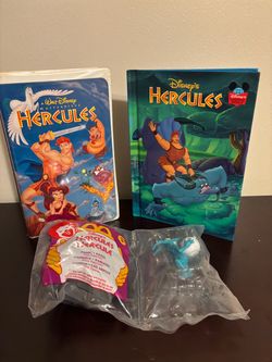 Vintage Hercules Gift Set VHS Kids Book Sealed McDonald’s Toy