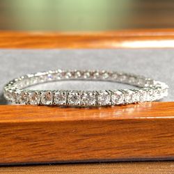 18k real gold tennis bracelet