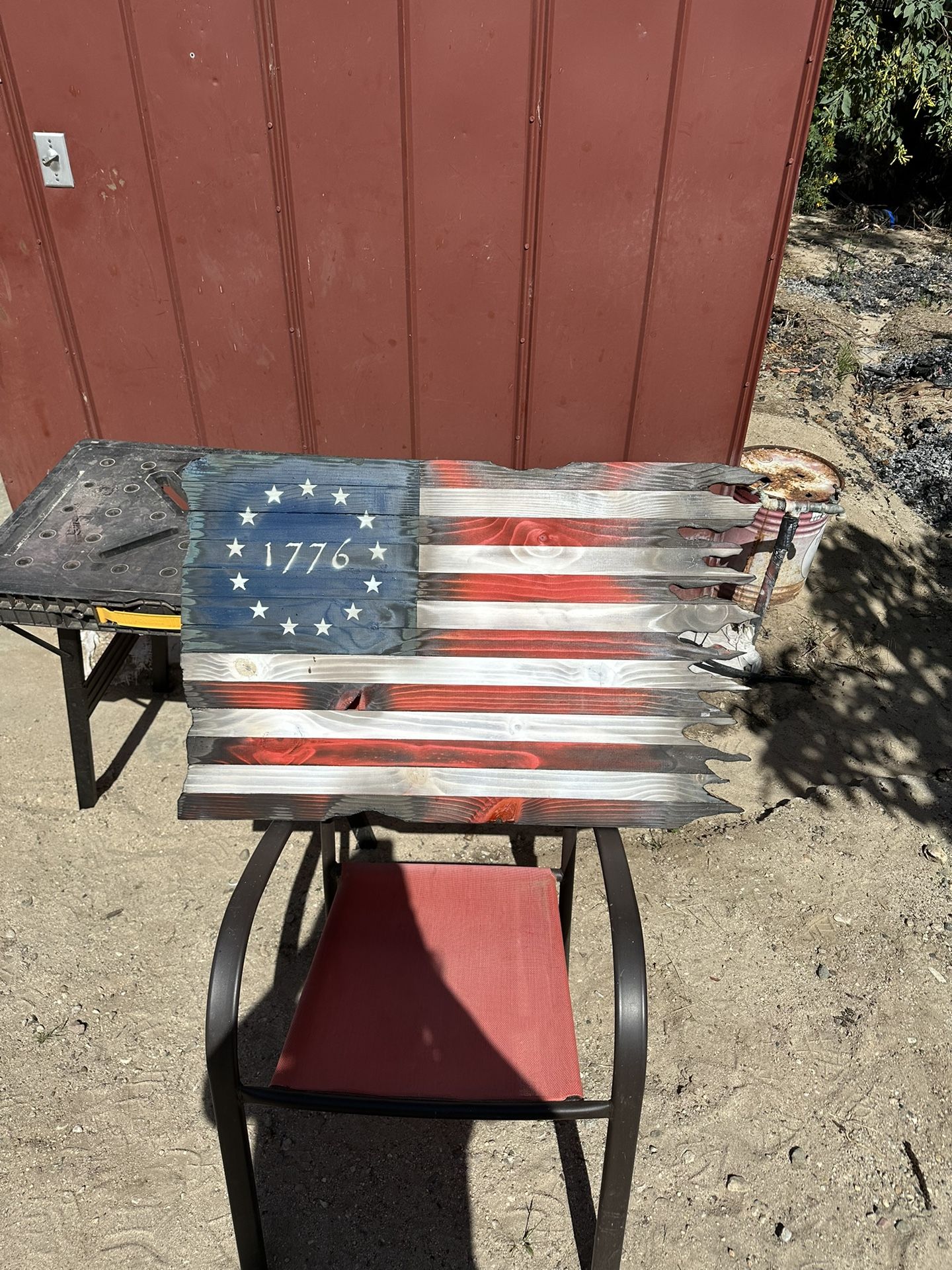 Homemade Rustic American Flag 1776