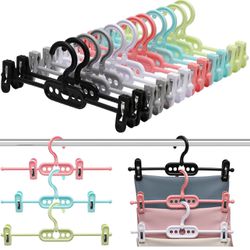 12 Pack Closet-Organizers-and-Storage,Pants-Hangers-Space-Saving,Closet-Organizer Short-Skirt-Hangers with Clips,College Dorm Room Essentials for Stud