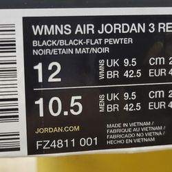 Air Jordan Retro 3 X A Ma Maniere While You Were Sleeping SZ 12