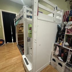 Bunk Bed With Desk And Storage Stairs