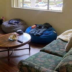 Vintage Couch and Bean Bags For Sale 