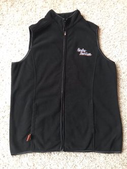 Women's Black Harley Davidson Vest Zip Up Size Large Fleece Vest Mechanicsburg, PA