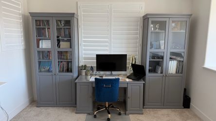 Home Office Set – Desk + 2 Matching Bookcases
