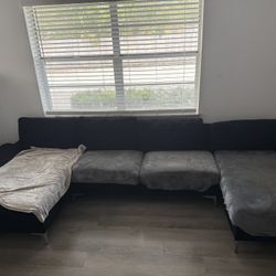 Black double L Couch 