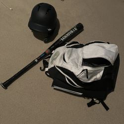 Baseball Bag, Bat, and Helmet (Can Be Bought Separate)