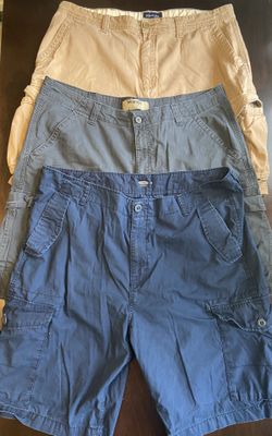 (3) Pair Mens Cargo Shorts Sz 38