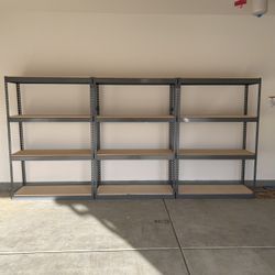 Shelving 48 in W x 18 in D Industrial Boltless Warehouse Garage Racks Similar to Uline Stronger Than Homedepot Lowes And Costco Delivery Available