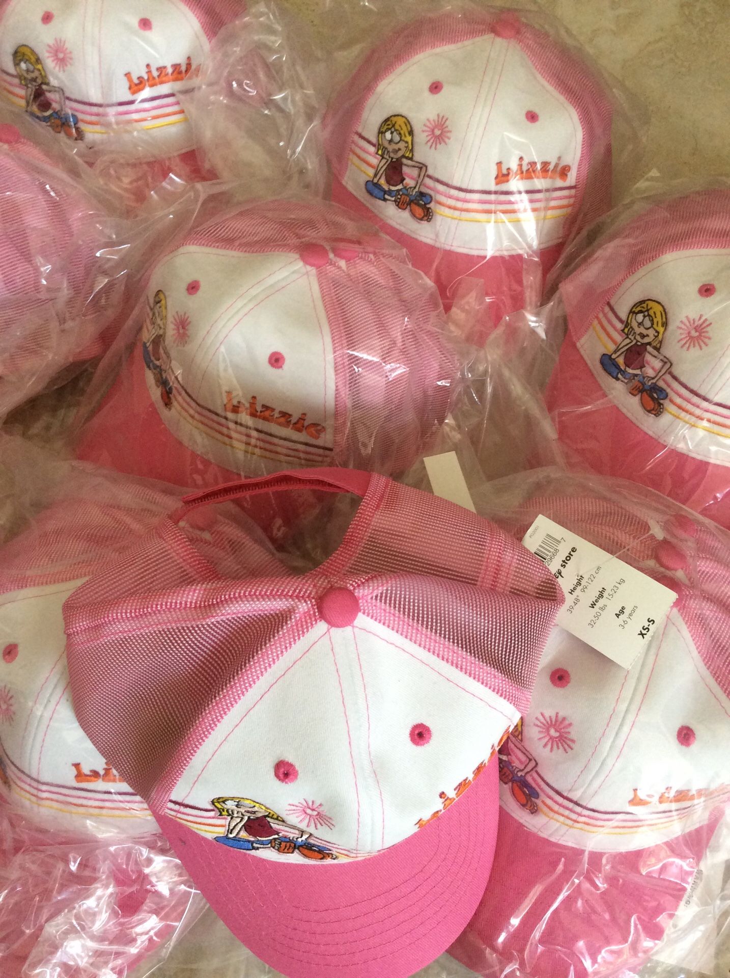 Disney Lizzie Baseball Sun Hats ages 3-6