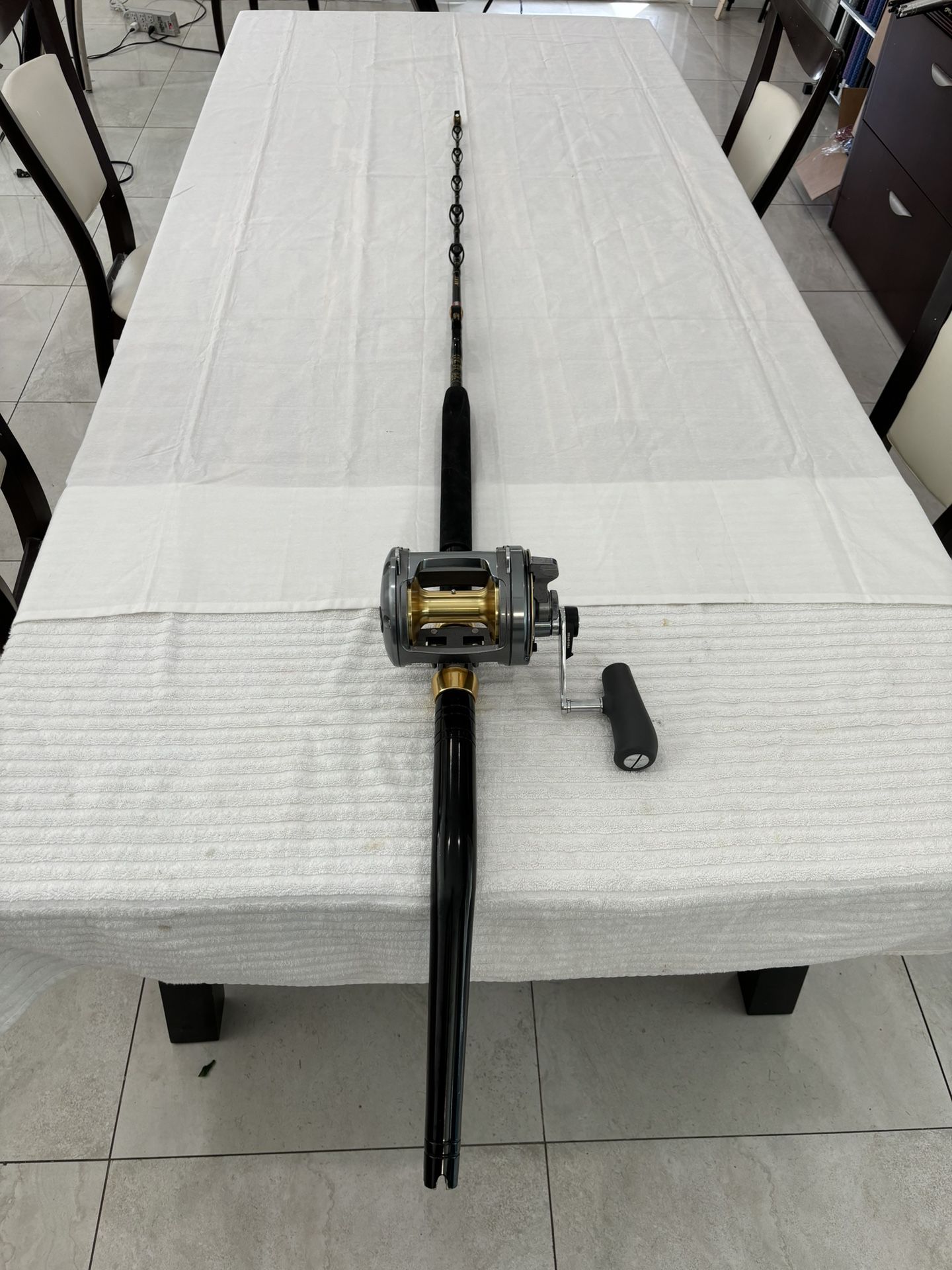 Shimano Tyrnos 50W LRS 2 Speed on Penn Ally 50-100lb Bent But Rod
