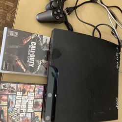 PS3 Slim 320 Gig W Games And Controller  