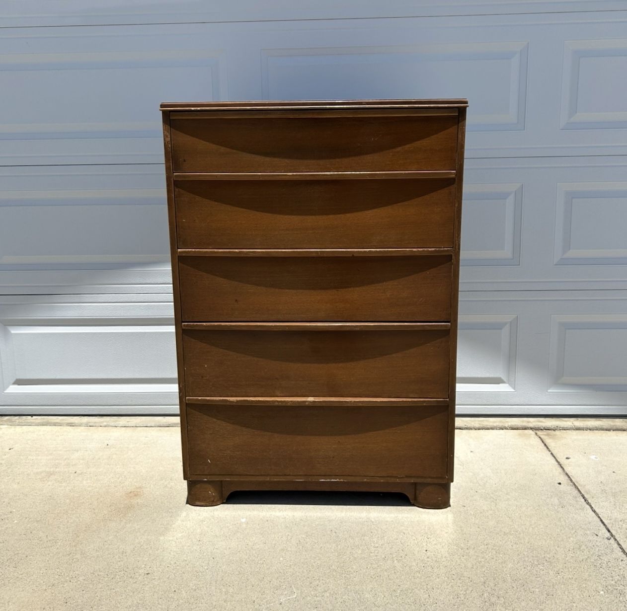 5 Drawer Mid Century Dresser / Solid Walnut Wood