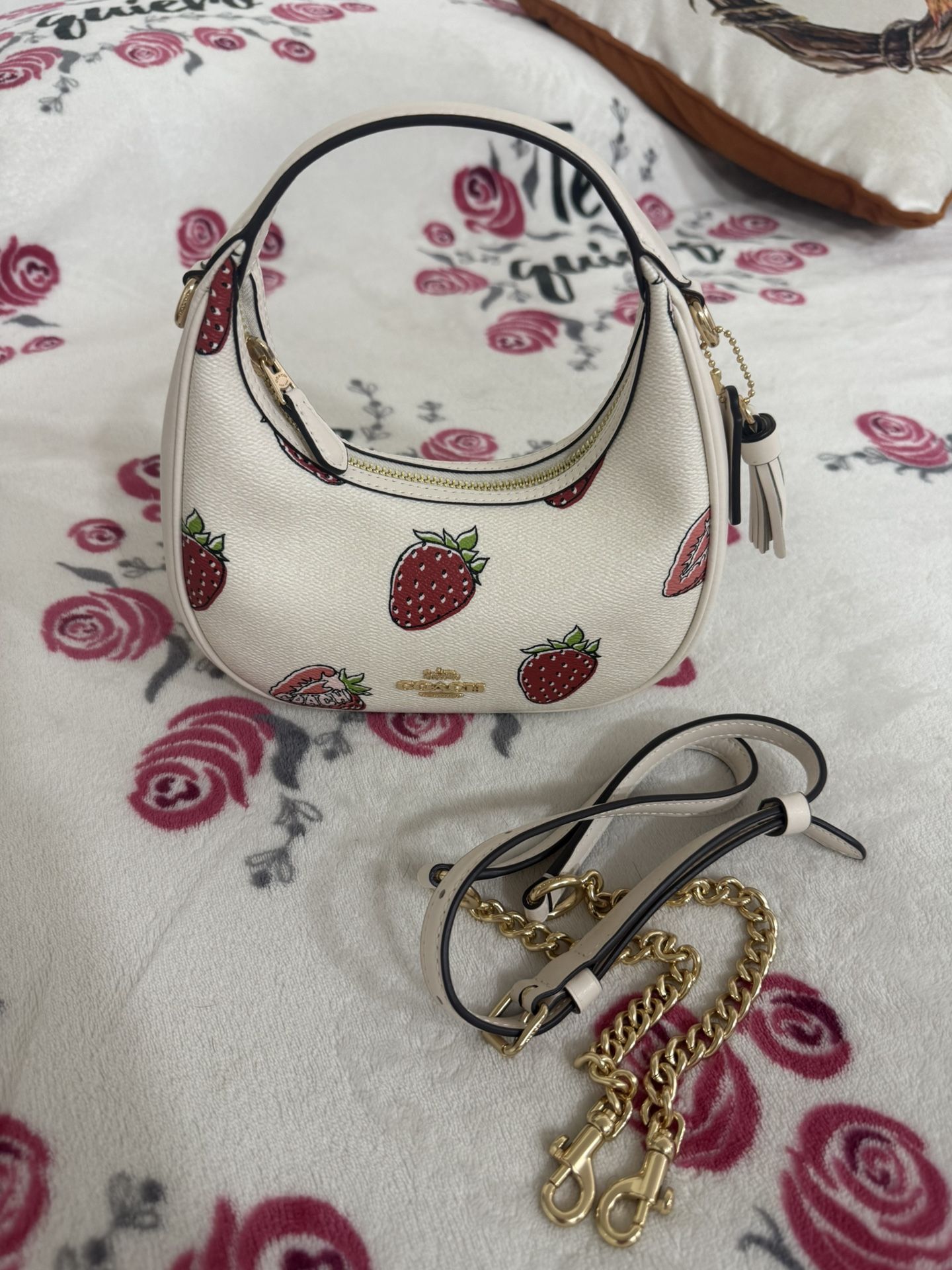 Authentic White and pink Coach strawberry bag