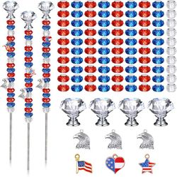 Patriotic Decorative Beads Stakes 104 Pcs for Garden Home Decor Bracelet Jewelry