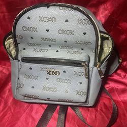 XOXO Blue Vegan Leather Mimi Backpack 
