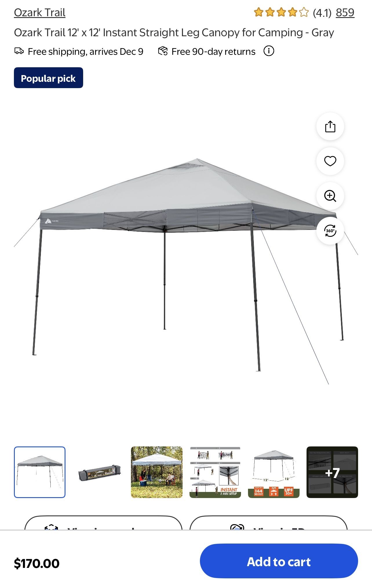 Brand new ozark 12x12 canopy